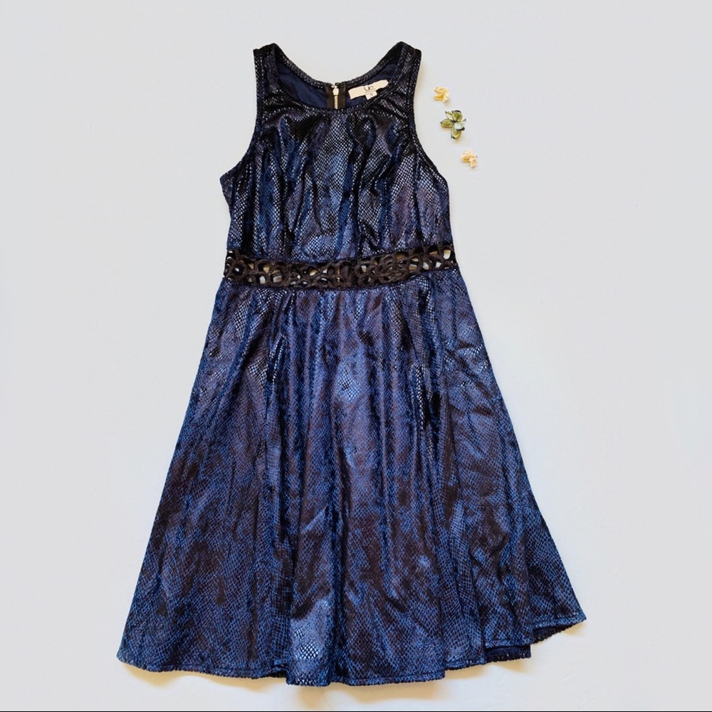 *LIKE NEW Black and Blue Faux Snakeskin Mini Dress